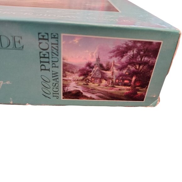 Ceaco Thomas Kinkade 1000 Piece Vintage 2001 Jigsaw Puzzle Clocktower Cottage - Picture 3 of 8